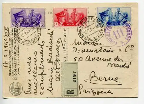 Bruderschaft auf Postkarte Racc. von Rom nach Bern