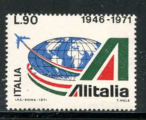 Alitalia Lire 90 Sorte verschobene Verzahnung