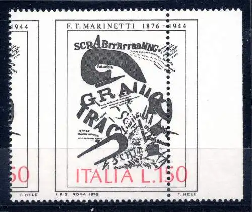 Arte '76 Marinetti Sorte verschobene vertikale Verzahnung