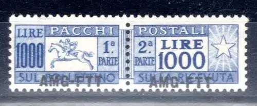 Postpakete Lire 1.000 Pferd stark verschoben Aufdruck