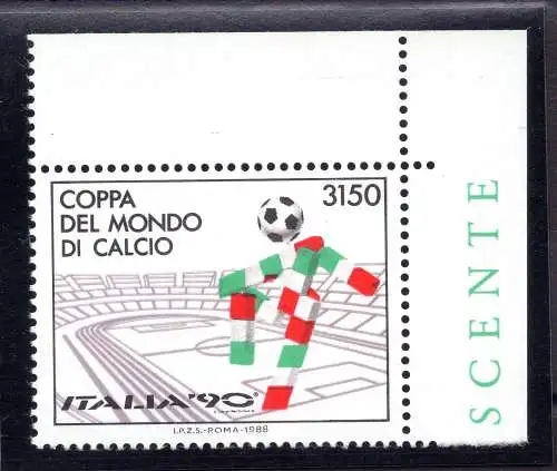 1988 Italien '90 Fußball Lire 3.150 Sorten Ciao verdino MNH