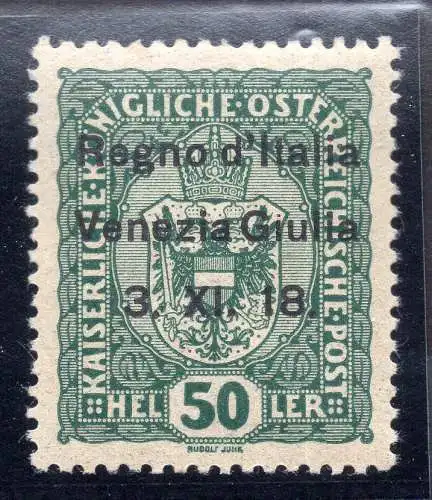 Venezia Giulia - 50 h. n. 11l ohne Punkt auf dem i von Giulia - MNH