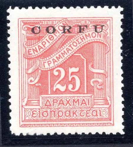 Korfu - Steuermarken 25 d. Nr. 9 Gutachten - MH