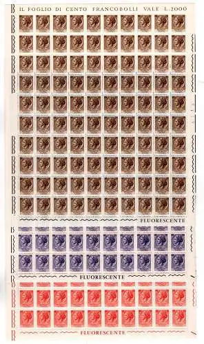 Syrakus Fluoreszierende Gummi Arabica Serie in 100er Blättern - MNH