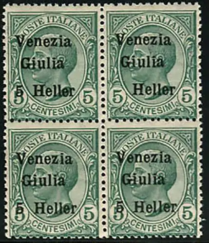 Venezia Giulia - Löwen 5 Heller Viertel, einer ohne Ziffer 5