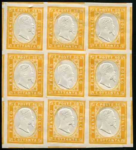 Cent. 80 orange Ladung Nr. 17D wunderschöner Neunerblock