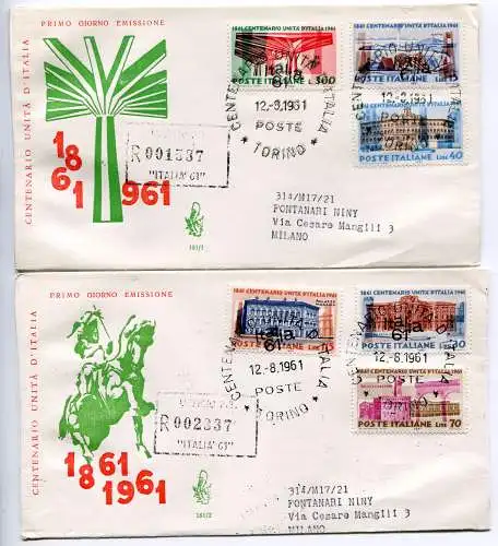 Italien FDC Venetia 1961 Einheit Italiens gereist Racc. für Italien