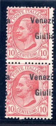 Venezia Giulia - Cent. 10 n. 22eag verschobener Aufdruck - MNH