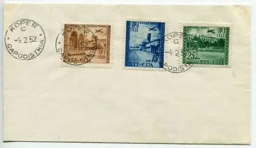 Triest B - Luftpost U.P.U. auf FDC Umschlag