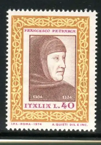 Petrarca Lire 40 Sorten Druck der verschobenen Mitte