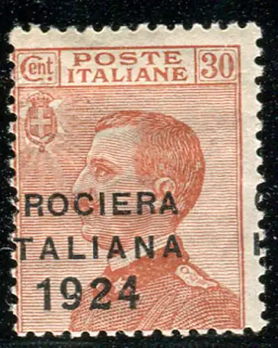 Italienische Kreuzfahrt 1924 Cent. 30 verschobene Überdrucksorten