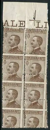 Michetti cent. 40 Kammsprung-Sortenblock