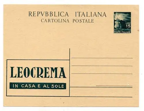 C.P. Democratica Lire 15 Werbung Leocrema Nr. R 8/2