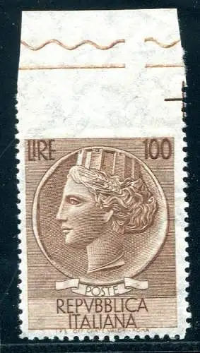 Siracusana Lire 100 stelle II dent. 13,1/4 nicht gezahnt. Oben