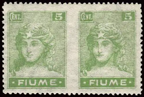 Fluss - Allegorie Cent. 5 (Karte B) ungezahntes Paar in der Mitte