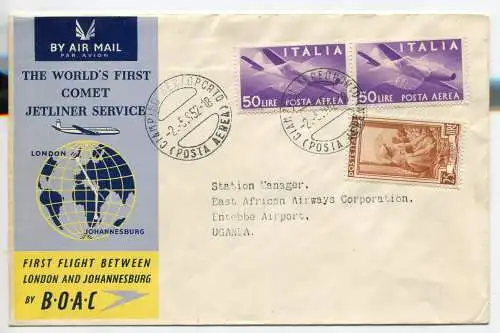 BOAC Rom/Entebbe vom 2.5.52 - Airbrush auf der Südafrika-Route