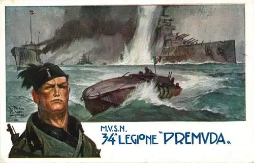 M.V.S.N. Legion Premuda - Savona Postkarte