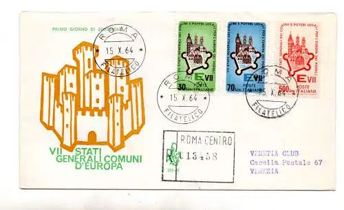 Italien FDC Venetia 1964 Generalstaaten gereist Racc. für Italien