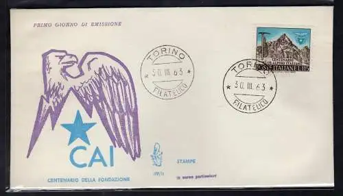 Italien FDC Venetia 1963 Club Alpino Italiano nicht gereist