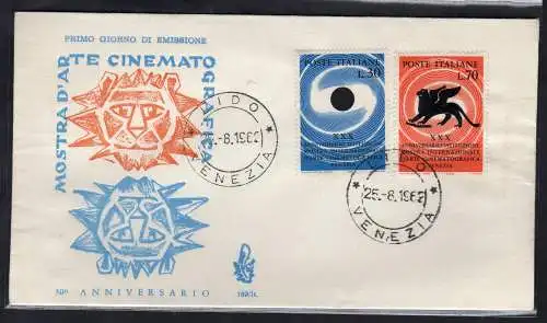 Italia FDC Venetia 1962 30. Ann. Kinoausstellung nicht gereist