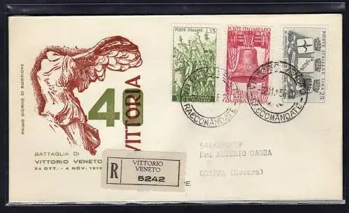 Italien FDC Venetia 1958 Vittoria voyata Racc. für Italien