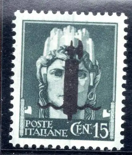 Saggio Cent. 15 Aufdrucke Typ L in schwarz Nr. P 11 - MNH