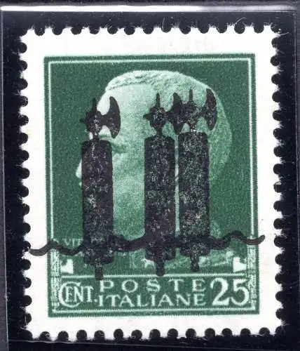 Cent. 25 n. 490Ag Dreifachfarbwechsel in Schwarz - MNH