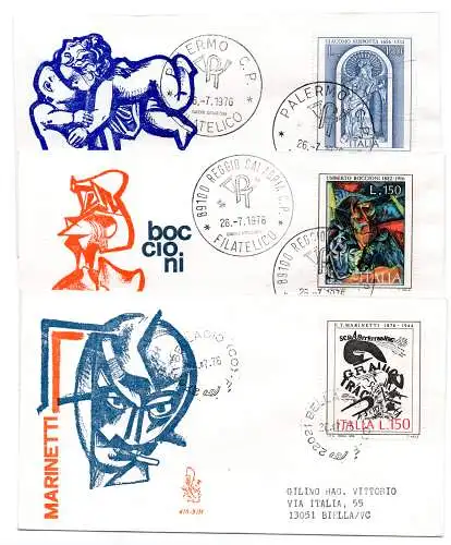 Italien FDC Venetia 1976 Kunst nach Italien gereist