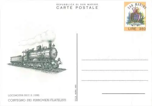 San Marino - C.P. Lire 350 Ferrovieri Philatelisti Sorten