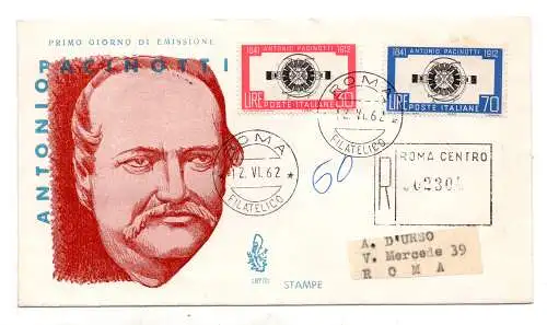 Italien FDC Venetia 1962 A. Pacinotti voyata Racc. für Italien