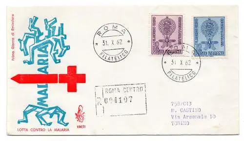 Italien FDC Venetia 1962 Malaria voyata Racc. für Italien