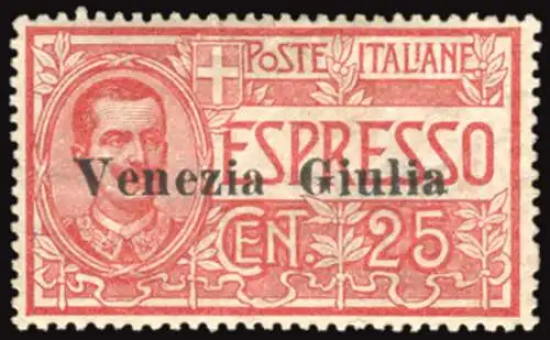 Venezia Giulia - Espresso Cent. 25 sehr gut zentriert