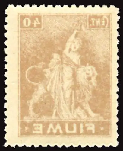 Fluss - Allegorie Cent. 40 C-Papier mit scharfem Komplettaufkleber