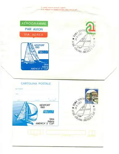 America's Cup 83 - Segelboot - Blau, Sonderstempel