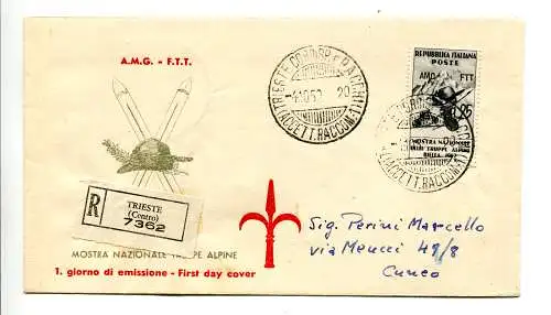 Triest A - Alpentruppen auf Umschlag FDC Racc.