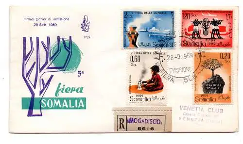 Somalia AFIS FDC Venetia 1959 5. Reisemesse Racc. für Italien