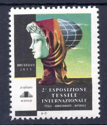 Erinnofilo Brüssel 1955 Internationale Textilausstellung