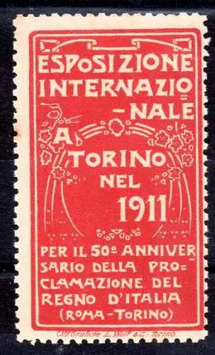 Erinnofilo Torino 1911 - 50. Jahrestag des Königreichs Italien