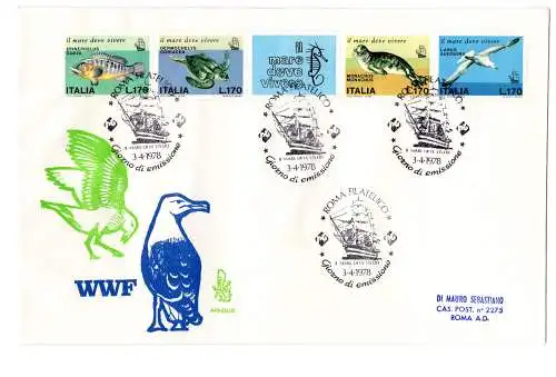 Italien 1978 WWF Meer auf FDC Venetien gereist