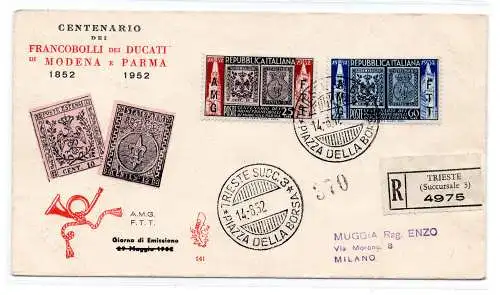 Triest A - Modena und Parma auf FDC Venedig Racc.