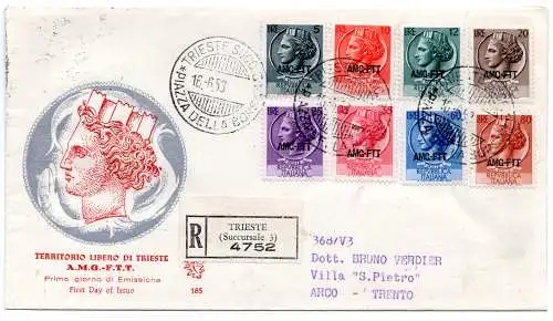 Triest A - Syracusana 1953 auf FDC Venezia Racc