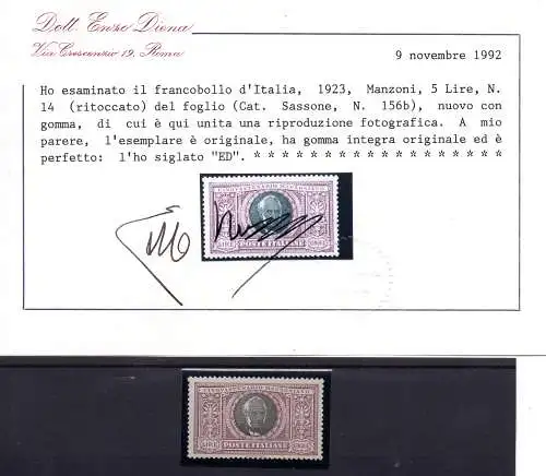 Manzoni 5 Lire Nr. 156a wunderschönes Exemplar mit Retusche