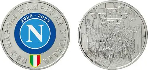 Silbermedaille Celebrativa Napoli Campione d’Italia Fußball 2022-2023