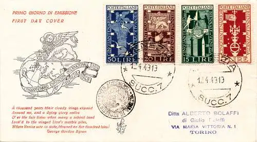 Biennale von Venedig auf Umschlag FDC Venetia