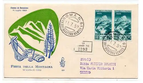 Bergfest Paar auf Umschlag FDC Venetia