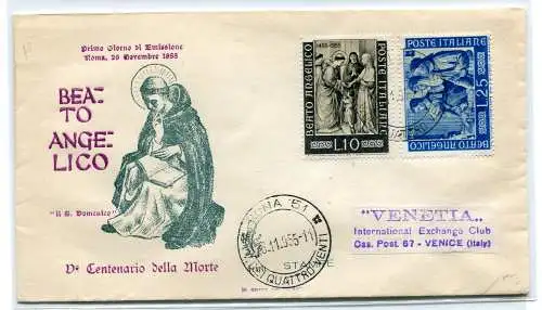 Beato Angelico auf Umschlag FDC Venetia ohne Annullierung