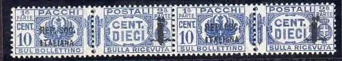 Postpakete Centband. 10 mit mm Aufdruck. 36