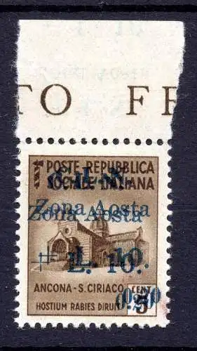 C.L.N. Aosta - Doppelsorte Aufdruck Nr. 6b