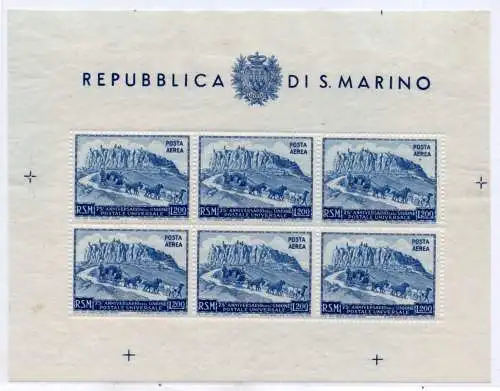 1951 U.P.U. Lire 200 Bogen Nr. 9 - MNH