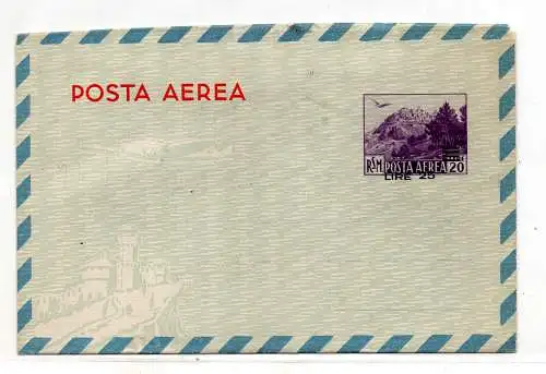 San Marino Aerogramma Lire 25 von 55 Ansicht Nr. A 5 Sorten